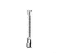 Gettimore Extensor de grifo flexible de acero inoxidable con aireador giratorio de 360°, boquilla antisalpicaduras para fregaderos de cocina y baño, longitud ajustable de 13 cm a 75 cm, plata (30 cm)