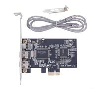 Gettimore FireWire 1394A de 3 puertos para tarjeta de expansión PCIE, adaptador PCI Express x1 de perfil bajo con cable para captura de video digital, compatible con Windows 7 8 10