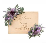 Gettimore Flores artificiales de boda en color naranja quemado, juego de ramo sintético de 53 cm de largo con bridas para cables, decoración del hogar, sillas, mesa de amor (paquete de 2)