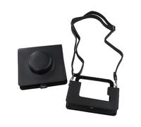 Gettimore Funda de piel sintética para cámara Instax Wide para EVO - Funda protectora de viaje con correa para el hombro, bolsa de almacenamiento para cámara instantánea (gris) negro