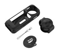 Gettimore Funda de silicona a prueba de golpes para Insta360 X5 con tapa de lente antiarañazos, color negro