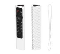 Gettimore Funda de silicona anticaída para mando a distancia Pro, piel protectora a prueba de golpes con textura antideslizante, lavable, resistente al polvo, funda 4K HDR, para rojo (blanco)
