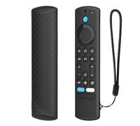 Gettimore Funda de silicona para Fire TV Stick4K-Max, ligera, a prueba de golpes, antideslizante, con cordón, compatible con Fire TV Stick 4K Max, color negro y negro