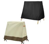 Gettimore Funda impermeable para columpios de patio, tela Oxford 420D con protección UV, bandas de goma de ajuste seguro, agujeros de ventilación, color negro y beige