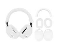 Gettimore Funda protectora de silicona para auriculares Sony WH-1000XM5, juego completo con carcasa, tapa para los oídos y cubierta de haz de cabeza, antiamarilleamiento, color negro
