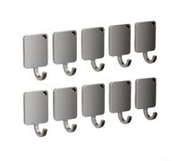 Gettimore Ganchos magnéticos de metal para organización de cocina para refrigerador y cocina, agarre magnético fuerte, sin necesidad de taladrar, ahorro de espacio, gris, paquete de 2 (10 piezas)
