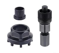 Gettimore Herramienta de extracción de pedalier de bicicleta con extractor de manivela de ocho mordazas, acero al carbono para sistemas ISIS de 8 ranuras, tamaño portátil 44 x 44 x 26 mm, negro (traje