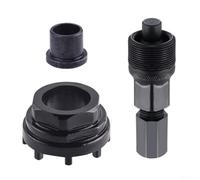 Gettimore Herramienta de extracción de pedalier de bicicleta con extractor de manivela de ocho mordazas, acero al carbono para sistemas ISIS de 8 ranuras, tamaño portátil 44 x 44 x 26 mm, negro (traje