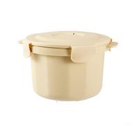 Gettimore Hervidor de arroz de microondas, vaporizador de microondas para cocinar uniforme de verduras de pasta de arroz con circulación de vapor PP Beige 20.5x11x14.7cm