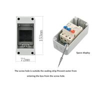 Gettimore HT-3 - Caja de distribución impermeable con 3 módulos, clasificación IP65 para exteriores, 2 unidades, 153 x 72 x 90 mm, color gris