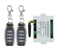 Gettimore Interruptor de control remoto inalámbrico inteligente para DC12V 24V 36V, capacidad de carga de 10A, relé de 4 canales de 433 MHz con 2 transmisores, respuesta rápida y alta sensibilidad