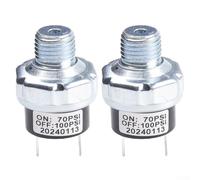 Gettimore Interruptor de presión del compresor de aire 70-100 PSI, paquete de 2, 1/4 NPT, 12 V/24 V CC, aleación de aluminio, para aplicaciones de suspensión de aire y tren