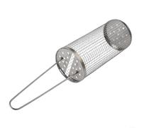 Gettimore Jaula desmontable de acero inoxidable con ruedas, cesta giratoria de 360° para verduras, carne, pescado, herramienta portátil para barbacoa de gas fácil de limpiar