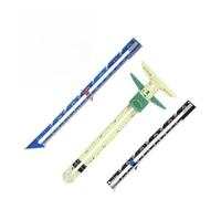 Gettimore Juego de 3 medidores de costura ajustables, cuadrado en T deslizante, guía de margen de dobladillo y costura, espaciador de ojal, para principiantes de brújula