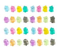 Gettimore Juego de 32 piezas de muñecas de perro en miniatura que brillan en la oscuridad y cosas de animales de resina para bricolaje, decoración para fiestas y vacaciones