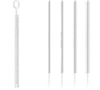 Gettimore Juego de 4 cepillos de limpieza para pajitas con mango largo de acero inoxidable, cerdas de nailon resistentes al calor, botellas de varios tamaños, pajitas reutilizables de 6 mm a 12 mm