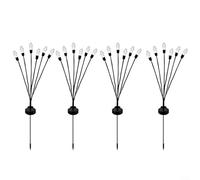 Gettimore Juego de 4 faroles solares de suelo de 27.56 pulgadas, resistentes a la intemperie, luces LED de estaca de color blanco cálido, iluminación exterior para jardín, pasarela y patio (1)