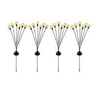 Gettimore Juego de 4 faroles solares de suelo de 27.56 pulgadas, resistentes a la intemperie, luces LED de estaca de color blanco cálido, iluminación exterior para jardín, pasarela y patio (2)