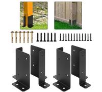 Gettimore Juego de 4 soportes ajustables para postes de madera de 2 x 4, 4 x 4 y 6 x 6 pulgadas, soporte de fijación de buzón de metal grueso con tornillos