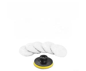Gettimore Juego de 8 almohadillas de pulido de lana con adaptador de taladro, pulidor de coche, kit de rueda de pulido de 180 mm, amoladora angular y taladro eléctrico