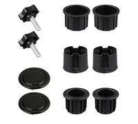 Gettimore Juego de accesorios de soporte de plástico para sombrilla con anillos reductores de 38 mm y 48 mm, tornillos y mangas para estabilidad de sombrilla de jardín, negro, 10 piezas