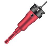 Gettimore Juego de brocas ajustables de aleación de aluminio con control de profundidad para metal y madera, 65 x 24 mm, construcción de aleación de acero premium, diseño de conexión rápida, caja de