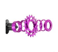 Gettimore Juego de rueda libre de engranaje fijo, engranaje de aleación de aluminio CNC 16/18T + anillo de bloqueo para bicicleta urbana de pista (púrpura-16T)
