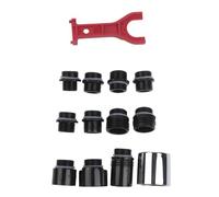 Gettimore Kit de adaptador de grifo extraíble de 12 piezas con arandelas y llave para fregadero de cocina, compatible con tamaños de rosca G1/2 y 5/8-18UN, conector de plástico ABS para una fácil