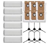 Gettimore Kit de cepillo lateral de bolsa de polvo para Cecotec Conga 13090 Spin Revol Home, 6 filtros, 6 bolsas, 6 cepillos