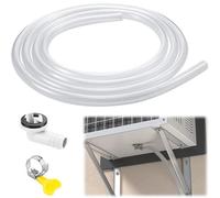 Gettimore Kit de manguera de drenaje de aire acondicionado de 10 pies con conector y abrazadera, tubo de drenaje flexible de polietileno de 3 m para unidad de CA, lavadora, lavavajillas
