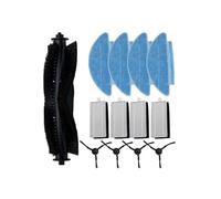 Gettimore Kit de repuesto para cepillo principal Cecotec Conga 7490 y 7290, 4 cepillos laterales, 4 filtros, 4 almohadillas de fregona para aspiradora robot Genesis Home X-Treme
