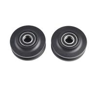 Gettimore Kit de rueda de acero al carbono para puerta de granero, rodillo de nailon para armario de armario, 7 cm de diámetro, color negro