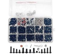 Gettimore Kit de tornillos RC de 520 piezas con cierres surtidos para coches RC Buggy Short Course Truck - Juego de herrajes metálicos de hierro en caja de almacenamiento transparente