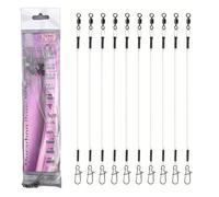 Gettimore Líderes de pesca de fluorocarbono de 7 a 18 kg con rodillo giratorio y bloqueo rápido, baja elasticidad, alta resistencia, resistente a la abrasión, líder de fibra de carbono para agua dulce