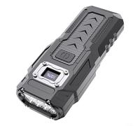 Gettimore Linterna LED COB recargable con 1200 mAh Power Bank Clip de pantalla digital Antorcha multimodo para acampar viajes negro