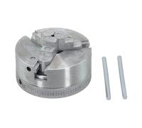 Gettimore Mandril de torno de 3 mandíbulas para carpintería con herramientas, mandril manual de aleación de zinc autocentrante 12-65 mm de diámetro exterior, plateado