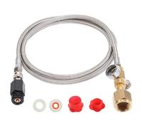 Gettimore Manguera adaptadora de tanque CGA-320 de alta presión con manómetro y válvula de escape para máquinas de soda, 60 pulgadas