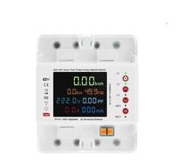 Gettimore Medidor de energía inteligente Wi-Fi trifásico 4P con pantalla LCD y protección contra fugas, control remoto compatible con Tuya, límites de voltaje y corriente ajustables EAEMP3C-100-TY-W