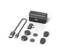 Gettimore Micrófono inalámbrico para Insta360 X5 e Insta360 Go Ultra, grabadora de audio compacta Plug and Play con diseño ABS de 2.9 x 1.3 x 1.6 pulgadas, paquete de 2 con receptor y funda de carga