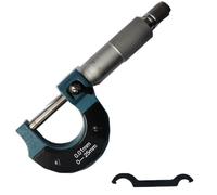 Gettimore Micrómetro de alto diámetro exterior de 25 a 50 mm, cuerpo de acero al carbono con tareas de ingeniería mecánica precisas de graduación de 0,01 mm