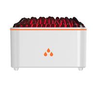 Gettimore Mini humidificador para dormitorio con función de difusión de aroma, tamaño compacto, 14 x 9,3 x 6,3 cm, salida de niebla silenciosa, efecto de llama simulada, para aceites esenciales, color