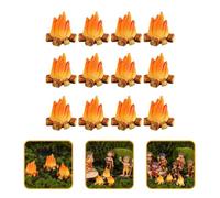 Gettimore Mini juego de modelo de fogata, 12 piezas de adorno de hoguera de resina para decoración de jardín, decoración de fuego falso, diseño realista, 2,80 x 2,10 x 2,00 cm