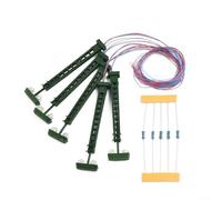 Gettimore Model Railway - Juego de 5 luces LED de mástil de celosía para diseño de calibre N, accesorios de lámpara de metal de 68 mm con resistencias de serie para conexión de 3 V o 12 a 16 V