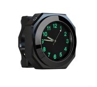 Gettimore Motocicleta Manillar Reloj Reloj, Aleación de aluminio Mini Relojes impermeables con llaves faciales luminosas Cinta de doble cara 3.3cm Diámetro (negro)