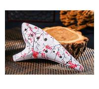 Gettimore Ocarina de resina de 12 agujeros, acabado agrietado con correa para el cuello, libro de música y bolsa de transporte para principiantes, flor