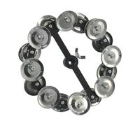 Gettimore Pandereta profesional Hi-Hat para platillos de tambor con campanas de acero, accesorio de percusión de montaje seguro, marco negro, 14 cm de diámetro