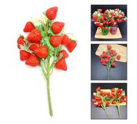 Gettimore Paquete de 2 decoraciones artificiales de fresa para decoración del hogar de granja realista