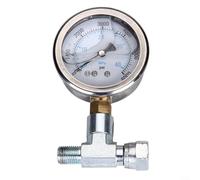 Gettimore Para montaje de manómetro de presión de acero inoxidable 730-397 Pulverizador de pintura sin aire 440 450 540 640, plateado