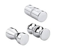 Gettimore Pomo de aleación de zinc para puerta de ducha, tirador de ranura única cromado para vidrio de 6 a 18 mm de grosor, 30 mm, paquete de 2