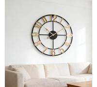 Gettimore Reloj de pared de metal vintage para exteriores, 34 cm, 40 cm, movimiento silencioso grande para jardín, patio, porche, piscina, granja, decoración fácil de leer (G)